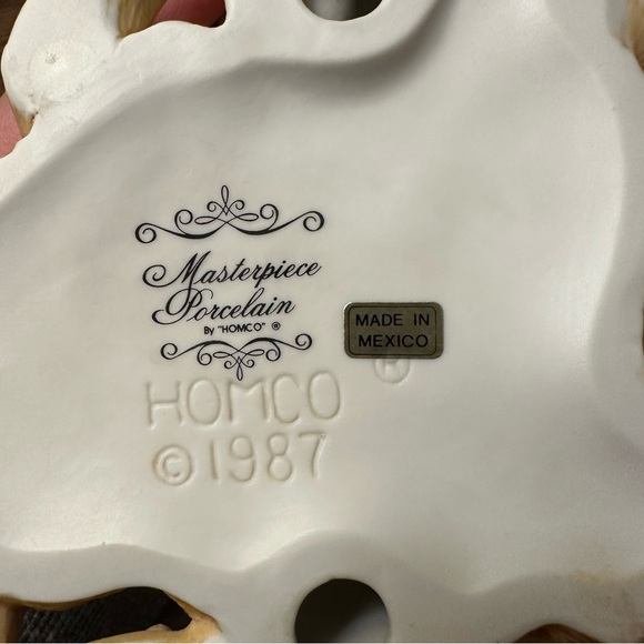 Vintage 3 Lab Yellow Lab Puppies Masterpiece Porcelain HOMCO 1987 Mexico - Picture 9 of 10